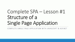 Complete SPA 1  Structure of a Single Page Application [upl. by Hazem]