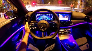 New Mercedes EClass 2021 Facelift  NIGHT POV Test drive PURE DRIVING engine sound E220d [upl. by Kerwinn333]