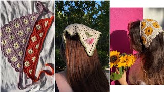 GORGEOUS FREE CROCHET BANDANA PATTERNIDEAS DE BANDANA A GANCHILLO [upl. by Mcnally]