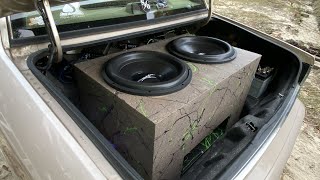 NEW SUBWOOFERS Skar EVL 18s on 3k in 1997 Lincoln Town Car [upl. by Napier470]