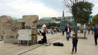 Street Performance Guitar Jungfernstieg Hamburg Germany [upl. by Duj833]