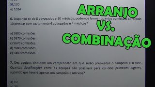 ANÁLISE COMBINATÓRIA  8 QUESTÕES CONCURSO [upl. by Htrahddis973]