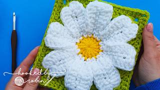 How to Crochet a Large Flower Granny Square 🌸 [upl. by Cleopatre765]