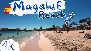 Walking on the Beach 2024 Magaluf Mallorca Beach Summer Beach Walk 4K Mallorca [upl. by Jemmie]