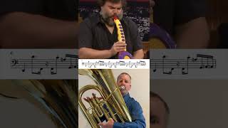 Sax a BOOM on Tuba but with music notes shorts [upl. by Saitam]