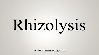 How To Say Rhizolysis [upl. by Vez]