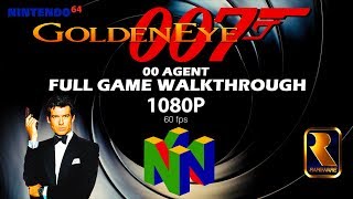 GoldenEye 007 N64  00 Agent  Full Game Walkthrough [upl. by Schmitz7]