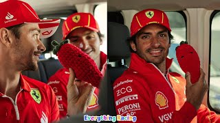 Carlos Sainz got emotional amp gifts squeezy chili toy to Charles Leclerc [upl. by Gonzalo]