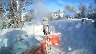 Snowblowing some windblown snowbanks [upl. by Llerrej]