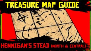 Hennigans Stead North amp Central Treasure Map Guide All Locations Red Dead Online  RDR2 [upl. by Baugh]