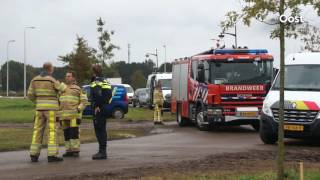 Graafmachine steekt gasleiding lek in Hasselt [upl. by Lanevuj225]