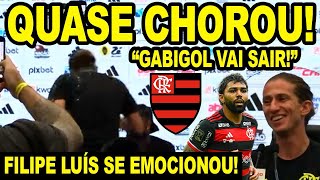 FILIPE LUÍS SE EMOCIONA E QUASE CHORA SOBRE SAÍDA DE GABIGOL JOGADORES INVADEM COLETIVA FLA CAMPEÃO [upl. by Gass]