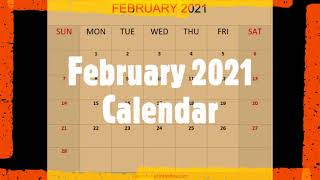 February 2021 Calendar Template by Calendarprintablescom [upl. by Lindeberg]