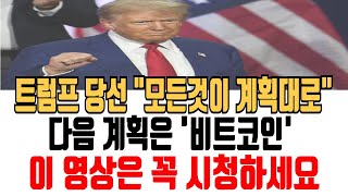 비트코인 전망 트럼프 당선 모든것이 계획대로 다음 계획은 비트코인 비트코인 비트코인전망 비트코인분석 비트코인목표가 비트코인차트 비트코인호재 [upl. by Alrzc934]