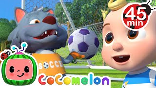 The Soccer Football Song  CoComelon Animal Time  Learning with Animals  Nursery Rhymes for Kids [upl. by Grigson995]