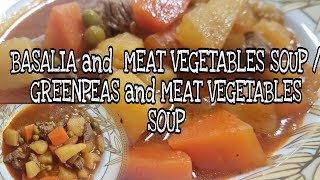 BASALIA AND MEAT VEGETABLES SOUP OR GREEN PEAS AND MEAT VEGETABLES SOUP ARABIC RECIPE🥰🤤 [upl. by Ymmij625]