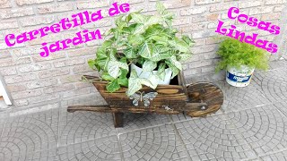 Carretilla de Madera para Jardín  madera reciclada [upl. by Jillana]