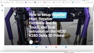 How to setup Repetier  Firmware  BLTouch and Dual extrusion on the HE3D K280 Delta 3D Printer [upl. by Malissia]