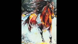 Realistic horse painting ✨️ shorts art [upl. by Iam]