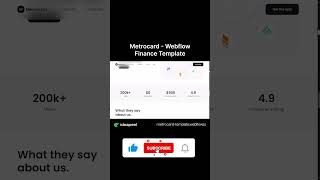 Webflow Template Metrocard  Metrocard  Finance Website Template shortvideo short [upl. by Annekcm]