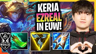 KERIA IS SO STRONG WITH EZREAL IN EUW SERVER  T1 Keria Plays Ezreal ADC vs Caitlyn Worlds [upl. by Unam780]