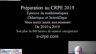 CRPE 2019 PRÉPARATION À LÉPREUVE DE MATHÉMATIQUES [upl. by Robbert24]