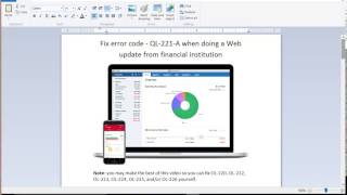 Fix error code  QL221A when doing a web update from financial institution using Quicken 2017 [upl. by Easlehc427]