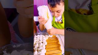 Recipe for delicious Tiramisu cake for children shorts viral kids recipe children cooking [upl. by Anid459]