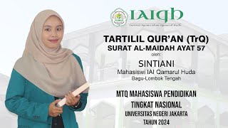 TARTILIL QUR’AN TrQ  Putri MTQ Mahasiswa Pendidikan Tingkat Nasional 2024  QS AlMaidah ayat 57 [upl. by Trent]