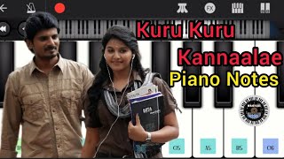 Kuru Kuru Kannaalae  Vathikuchi  Easy Piano Notes  Ghibran  ARMurugadoss [upl. by Iralav76]