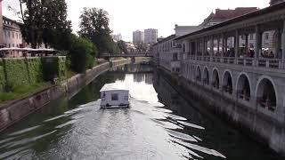 Boat on the river Ljubljanica [upl. by Leagiba]