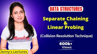 81 Hashing Techniques to Resolve Collision Separate Chaining and Linear Probing  Data structure [upl. by Silohcin]