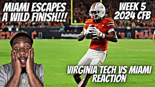 Reaction To 7 Miami vs Virginia Tech  Full Game Highlights  2024 College Football Highlights [upl. by Oibesue616]