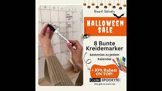 Halloween Aktion 🎃 8 Kreidemarker kostenlos zu jedem Kalender  10 Rabatt ON TOP – Code Spooky10 [upl. by Weisbart]