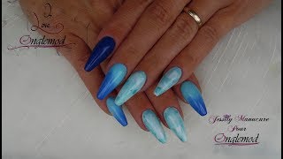 Ongle en gel quotAcrylgel et marbré au feutre avec ONGLEMODquot [upl. by Mariann]