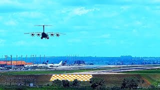 POUSO INÉDITO DO AVIÃO MILITAR AIRBUS A400M ATLAS DA FORÇA AÉREA INGLESA EM CAMPINAS VIRACOPOS [upl. by Zedekiah]