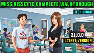 MISS BISSETTE FULL WALKTHROUGH  SUMMERTIME SAGA 2100 LATEST TECH UPDATE  FRENCH QUIZ EXAM STS [upl. by Okire]