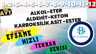 ALKOL ETER ALDEHİT KETON KARBOKSİLİK ASİT ESTER SORU ÇÖZÜMÜ  ORGANİK KİMYA SORU ÇÖZÜMÜ [upl. by Enaitsirhc]