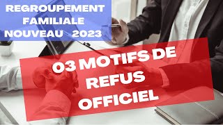 03 motifs de refus regroupement familial France  Nouveau 2023 [upl. by Ronna]