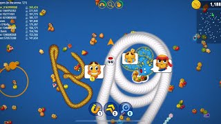 🐍WormsZoneio Slierio AI 482683 Top 1 Score Wormate io  Slitherio Hungry Snake Hunting Gameplay [upl. by Phebe]