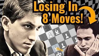 Bobby Fischer Destroys Mikhail Tal With ASTONISHING Queen Sacrifice [upl. by Glenden]