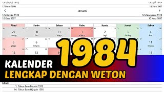 KALENDER 1984 LENGKAP DENGAN WETON [upl. by Edivad768]