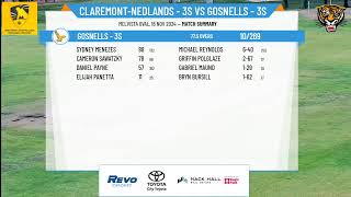 ClaremontNedlands  3s v Gosnells  3s [upl. by Paten]