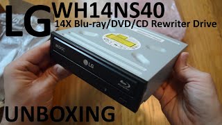 Unboxing LG Electronics WH14NS40 14X BluRayDVDCD Multi Compatible Internal PC SATA Rewriter Drive [upl. by Dawson722]