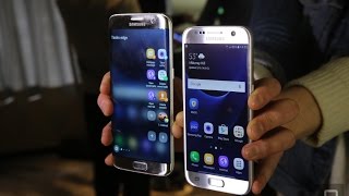 Samsung Unveils The Galaxy S7 and S7 Edge Water Resistant Phones Have 55inch alwayson Displays [upl. by Dulla]