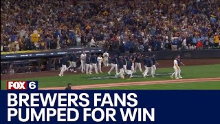 Brewers fans react to Game 2 win against Mets  FOX6 News Milwaukee [upl. by Atiroc]