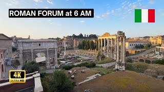 Sunrise Walking Tour 4K  Through the Roman Forum  July 2024 [upl. by Otilopih]