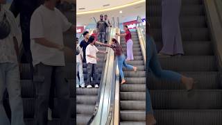 Sibbu prank 😂Escalator prank ytshorts snortsprank funny escalator random reaction masti [upl. by Nodnalb]