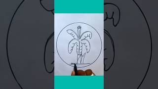 Draw a Banana tree easily with pencil  art kids tutorial short viral youtube [upl. by Annawt]