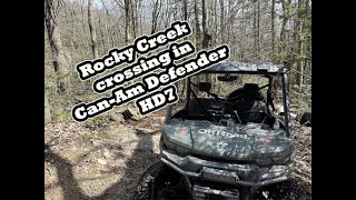 Crawling a rocky creek crossing in CanAm Defender HD7 canam canamoffroad utv sxs offroad [upl. by Ahsienad]